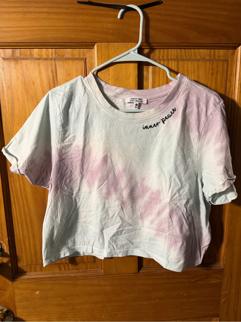 Tie-Dye Crewneck Tee - Light Blue & Pink